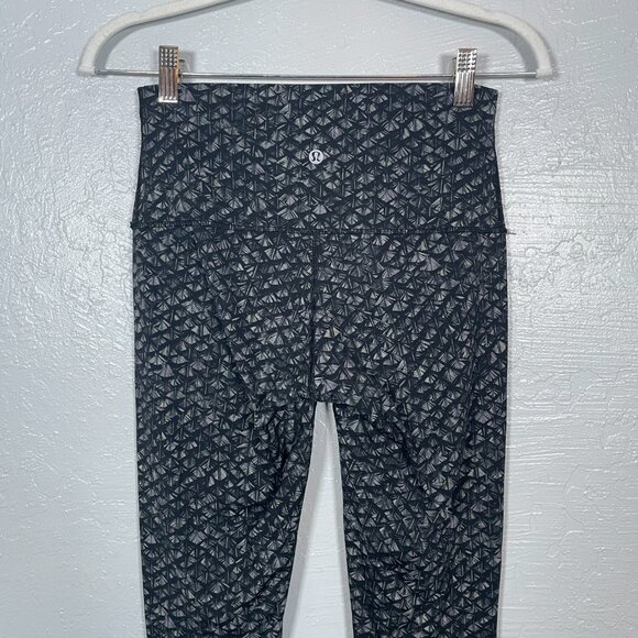 Lululemon Women 8 Black Gray Iridescent Multi Wunder Under Pant Nulux Athleisure - Picture 7 of 8